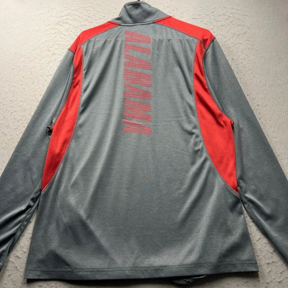 Champion Alabama Crimson Tide Quarter Zip Pullover Mens 2XL Gray Red Spellout